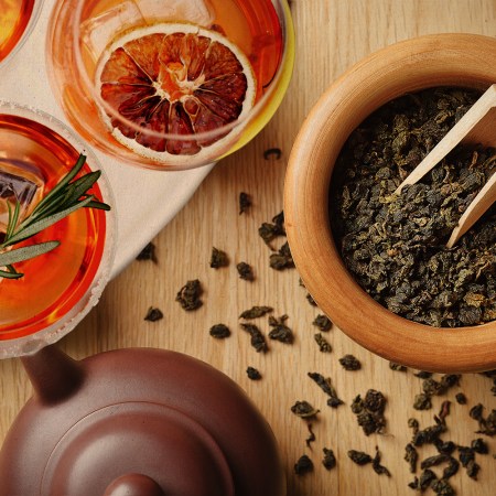 Various tea-based cocktails