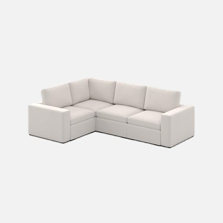 white couch on grey background