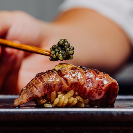 Aburi Wagyu with Uni Butter topped with Caviar